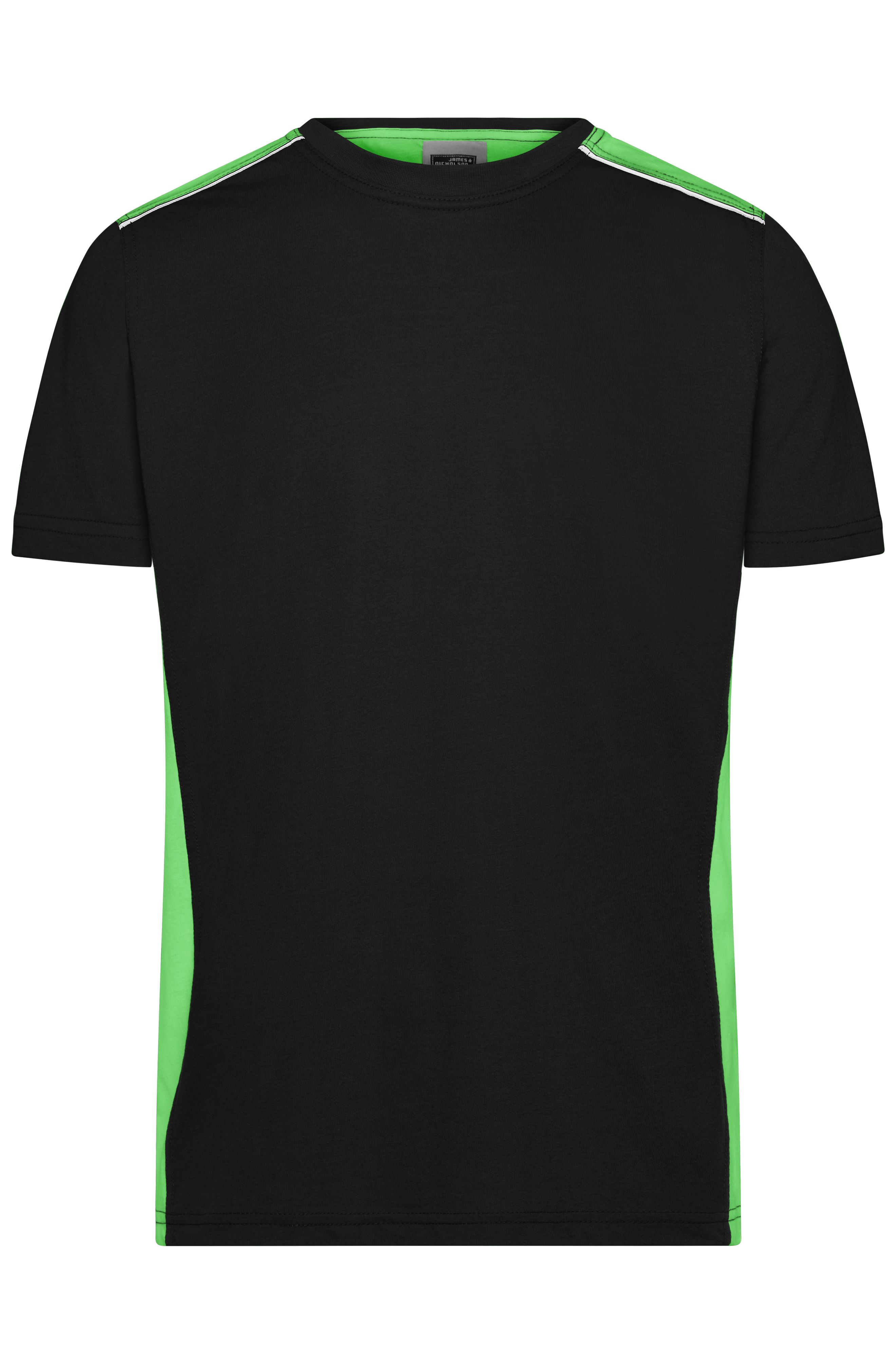 Men Men's Workwear TShirt COLOR Black/limegreenDaiber
