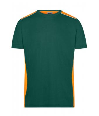 Men Men's Workwear T-Shirt - COLOR - Dark-green/orange 8535