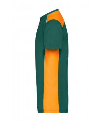 Heren Men's Workwear T-Shirt - COLOR - Dongergroen/oranje 8535