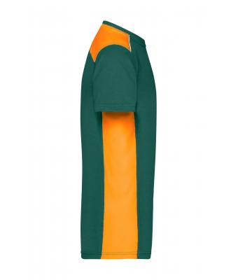 Heren Men's Workwear T-Shirt - COLOR - Dongergroen/oranje 8535