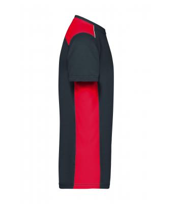 Heren Men's Workwear T-Shirt - COLOR - Carbon/rood 8535