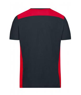 Heren Men's Workwear T-Shirt - COLOR - Carbon/rood 8535