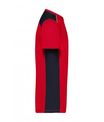 Heren Men's Workwear T-Shirt - COLOR - Rood/navy 8535