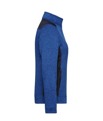 Damen Ladies' Knitted Workwear Fleece Jacket - STRONG - Royal-melange/navy 8536