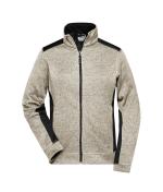 Ladies Ladies' Knitted Workwear Fleece Jacket - STRONG - Stone-melange/black 8536