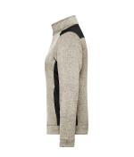 Damen Ladies' Knitted Workwear Fleece Jacket - STRONG - Stone-melange/black 8536