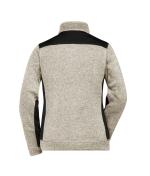 Damen Ladies' Knitted Workwear Fleece Jacket - STRONG - Stone-melange/black 8536