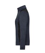 Dames Ladies' Knitted Workwear Fleece Jacket - STRONG - Carbon-melange/zwart 8536
