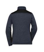 Dames Ladies' Knitted Workwear Fleece Jacket - STRONG - Carbon-melange/zwart 8536