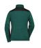 Dames Ladies' Knitted Workwear Fleece Jacket - STRONG - Donkergroen-melange/zwart 8536