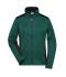 Dames Ladies' Knitted Workwear Fleece Jacket - STRONG - Donkergroen-melange/zwart 8536