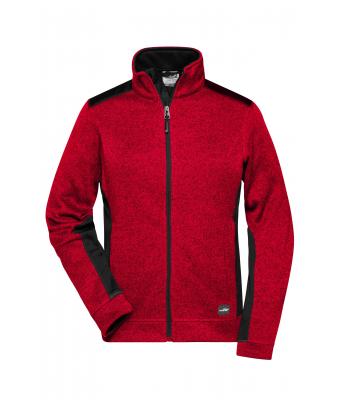 Ladies Ladies' Knitted Workwear Fleece Jacket - STRONG - Red-melange/black 8536