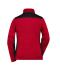 Dames Ladies' Knitted Workwear Fleece Jacket - STRONG - Rood-melange/zwart 8536