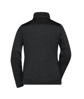 Damen Ladies' Knitted Workwear Fleece Jacket - STRONG - Black/black 8536