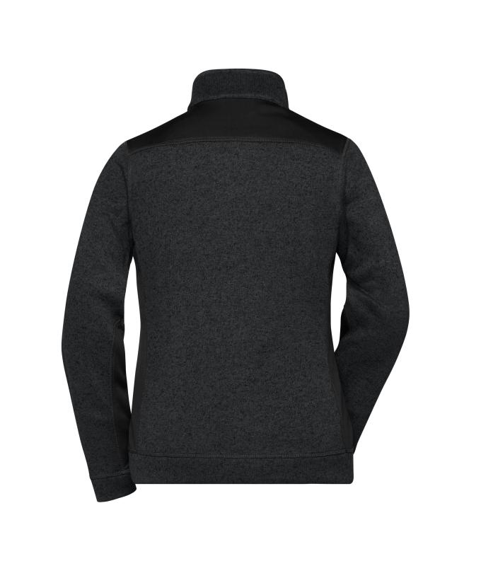 Damen Ladies' Knitted Workwear Fleece Jacket - STRONG - Black/black 8536