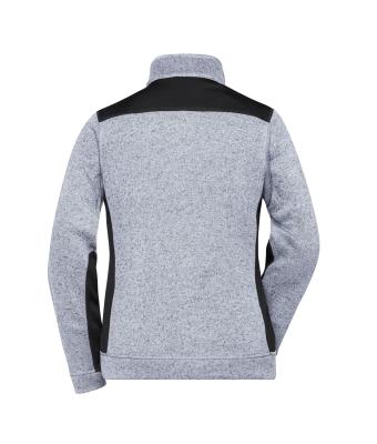 Damen Ladies' Knitted Workwear Fleece Jacket - STRONG - White-melange/carbon 8536