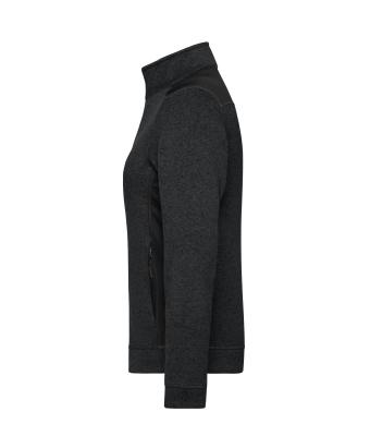 Dames Ladies' Knitted Workwear Fleece Jacket - STRONG - Zwart/zwart 8536