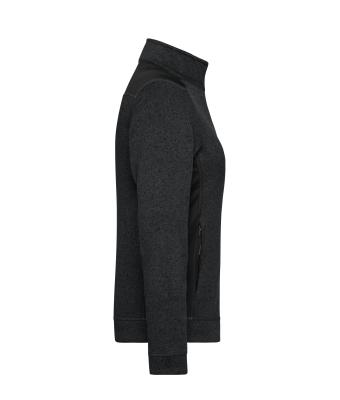 Dames Ladies' Knitted Workwear Fleece Jacket - STRONG - Zwart/zwart 8536