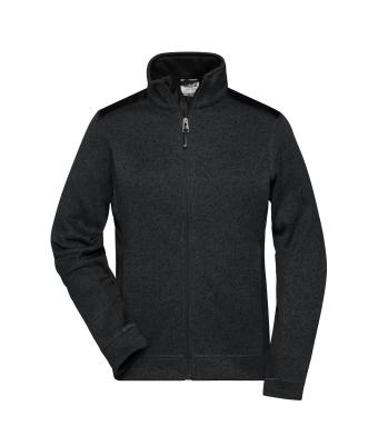 Dames Ladies' Knitted Workwear Fleece Jacket - STRONG - Zwart/zwart 8536