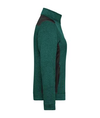 Femme Veste workwear polaire tricotée femme - STRONG - Vert-foncé-mélange/noir 8536