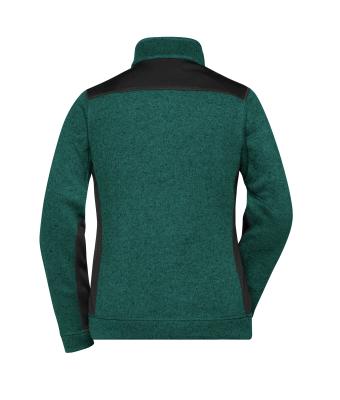 Femme Veste workwear polaire tricotée femme - STRONG - Vert-foncé-mélange/noir 8536