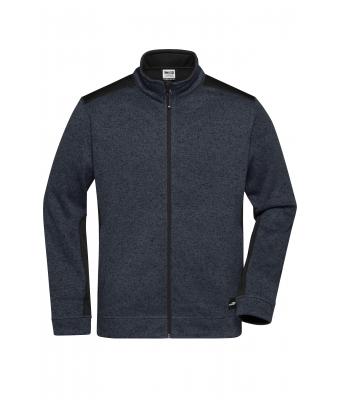 Men Men's Knitted Workwear Fleece Jacket - STRONG - Carbon-melange/black 8537