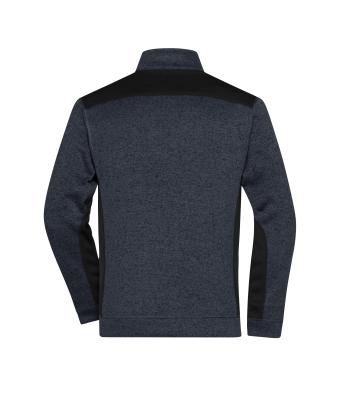 Heren Men's Knitted Workwear Fleece Jacket - STRONG - Carbon-melange/zwart 8537