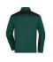 Heren Men's Knitted Workwear Fleece Jacket - STRONG - Donkergroen-melange/zwart 8537