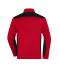 Heren Men's Knitted Workwear Fleece Jacket - STRONG - Rood-melange/zwart 8537