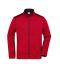 Heren Men's Knitted Workwear Fleece Jacket - STRONG - Rood-melange/zwart 8537