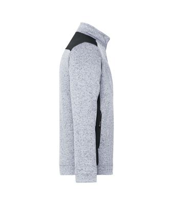 Heren Men's Knitted Workwear Fleece Jacket - STRONG - Wit-melange/carbon 8537
