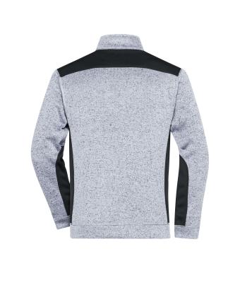 Heren Men's Knitted Workwear Fleece Jacket - STRONG - Wit-melange/carbon 8537