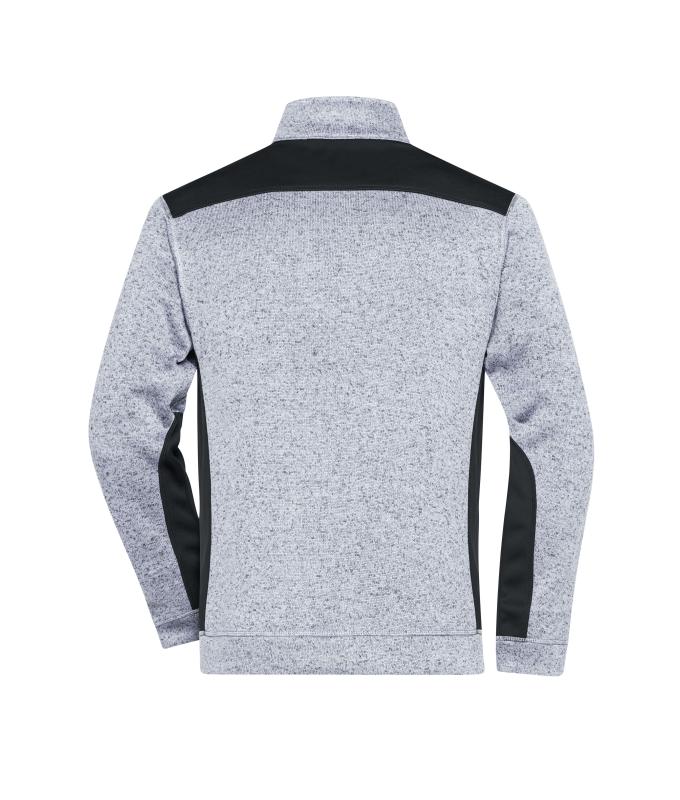 Heren Men's Knitted Workwear Fleece Jacket - STRONG - Wit-melange/carbon 8537