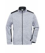 Heren Men's Knitted Workwear Fleece Jacket - STRONG - Wit-melange/carbon 8537