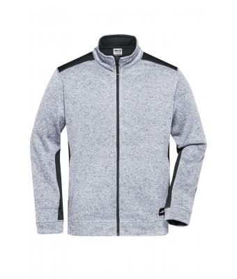 Heren Men's Knitted Workwear Fleece Jacket - STRONG - Wit-melange/carbon 8537