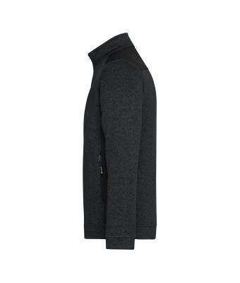 Heren Men's Knitted Workwear Fleece Jacket - STRONG - Zwart/zwart 8537