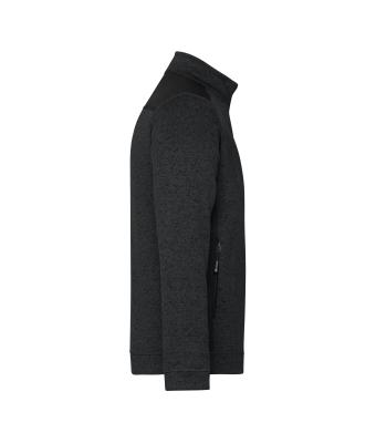 Heren Men's Knitted Workwear Fleece Jacket - STRONG - Zwart/zwart 8537