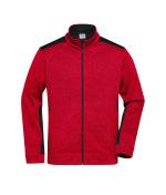 Homme Veste workwear polaire tricotée homme - STRONG - Rouge-mélange/noir 8537