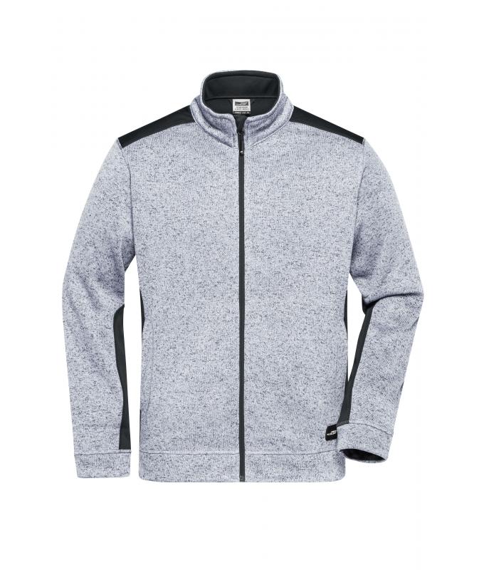 Homme Veste workwear polaire tricotée homme - STRONG - Blanc-mélange/carbone 8537