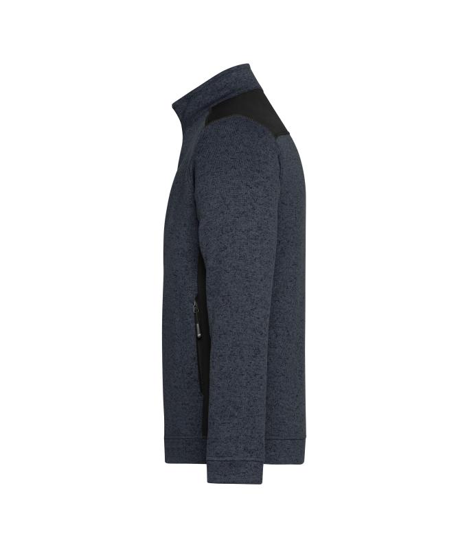 Homme Veste workwear polaire tricotée homme - STRONG - Carbone-mélange/noir 8537