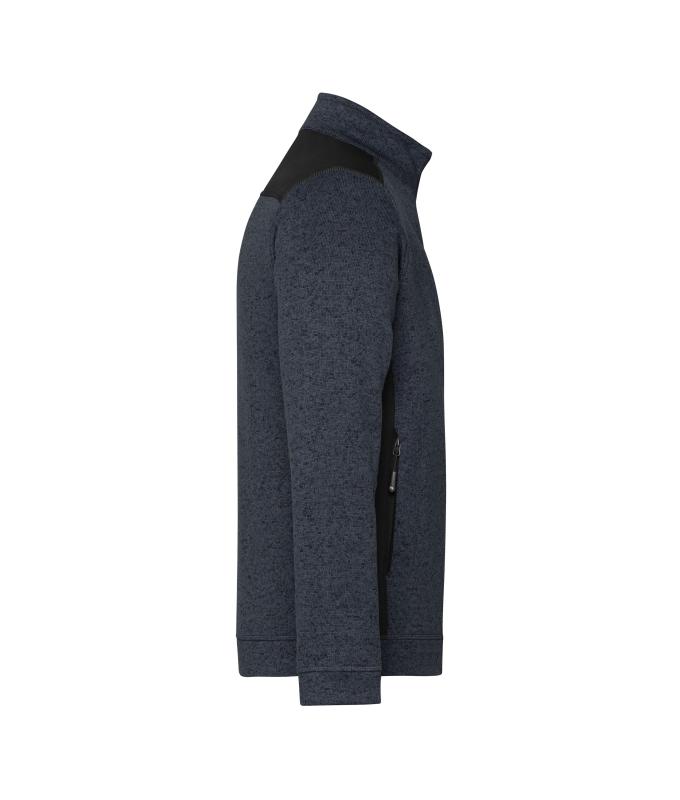Homme Veste workwear polaire tricotée homme - STRONG - Carbone-mélange/noir 8537