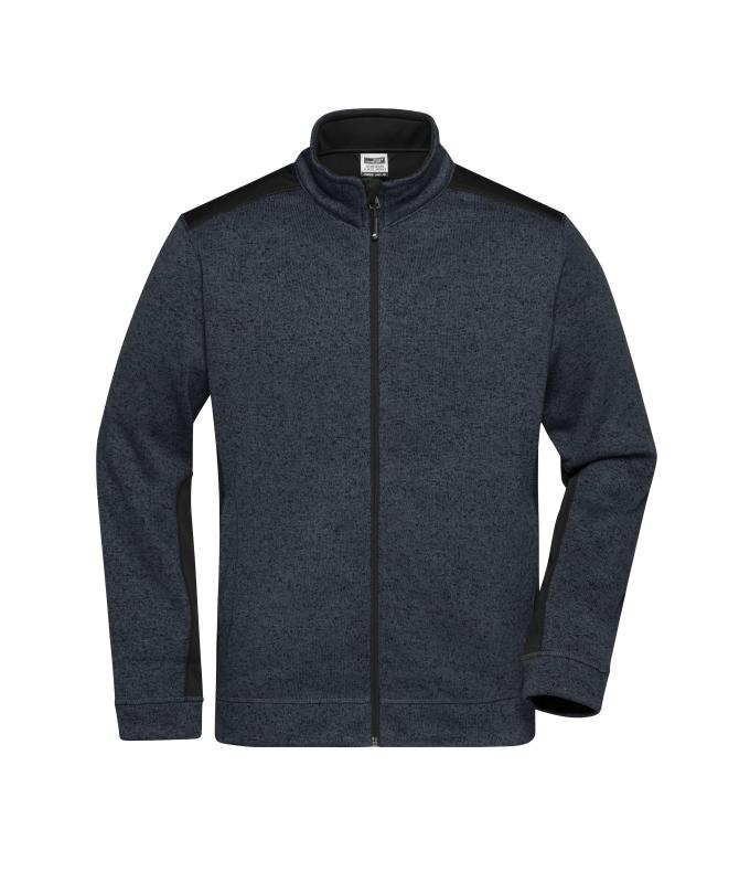 Homme Veste workwear polaire tricotée homme - STRONG - Carbone-mélange/noir 8537