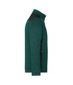 Homme Veste workwear polaire tricotée homme - STRONG - Vert-foncé-mélange/noir 8537