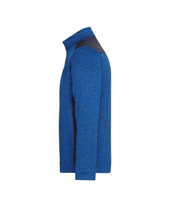 Unisex Men's Knitted Workwear Fleece Half-Zip - STRONG - Royal-melange/navy 8538