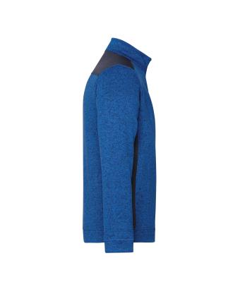 Unisex Men's Knitted Workwear Fleece Half-Zip - STRONG - Royal-melange/navy 8538