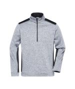 Unisex Men's Knitted Workwear Fleece Half-Zip - STRONG - Wit-melange/carbon 8538