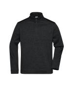 Unisex Men's Knitted Workwear Fleece Half-Zip - STRONG - Zwart/zwart 8538