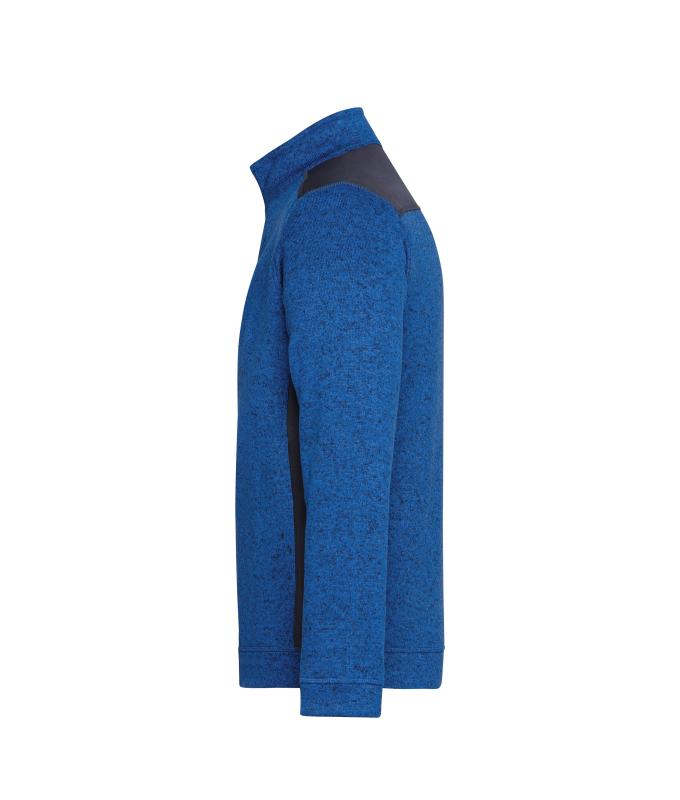 Unisex Men's Knitted Workwear Fleece Half-Zip - STRONG - Royal-melange/navy 8538