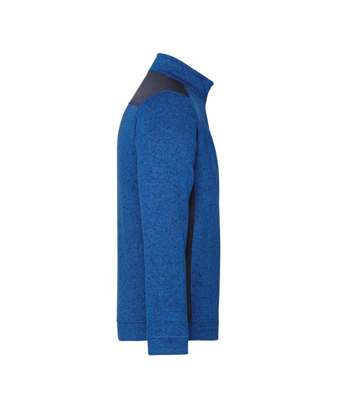 Unisex Men's Knitted Workwear Fleece Half-Zip - STRONG - Royal-melange/navy 8538