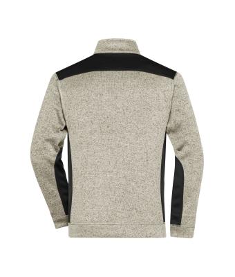 Unisex Men's Knitted Workwear Fleece Half-Zip - STRONG - Stone-melange/black 8538